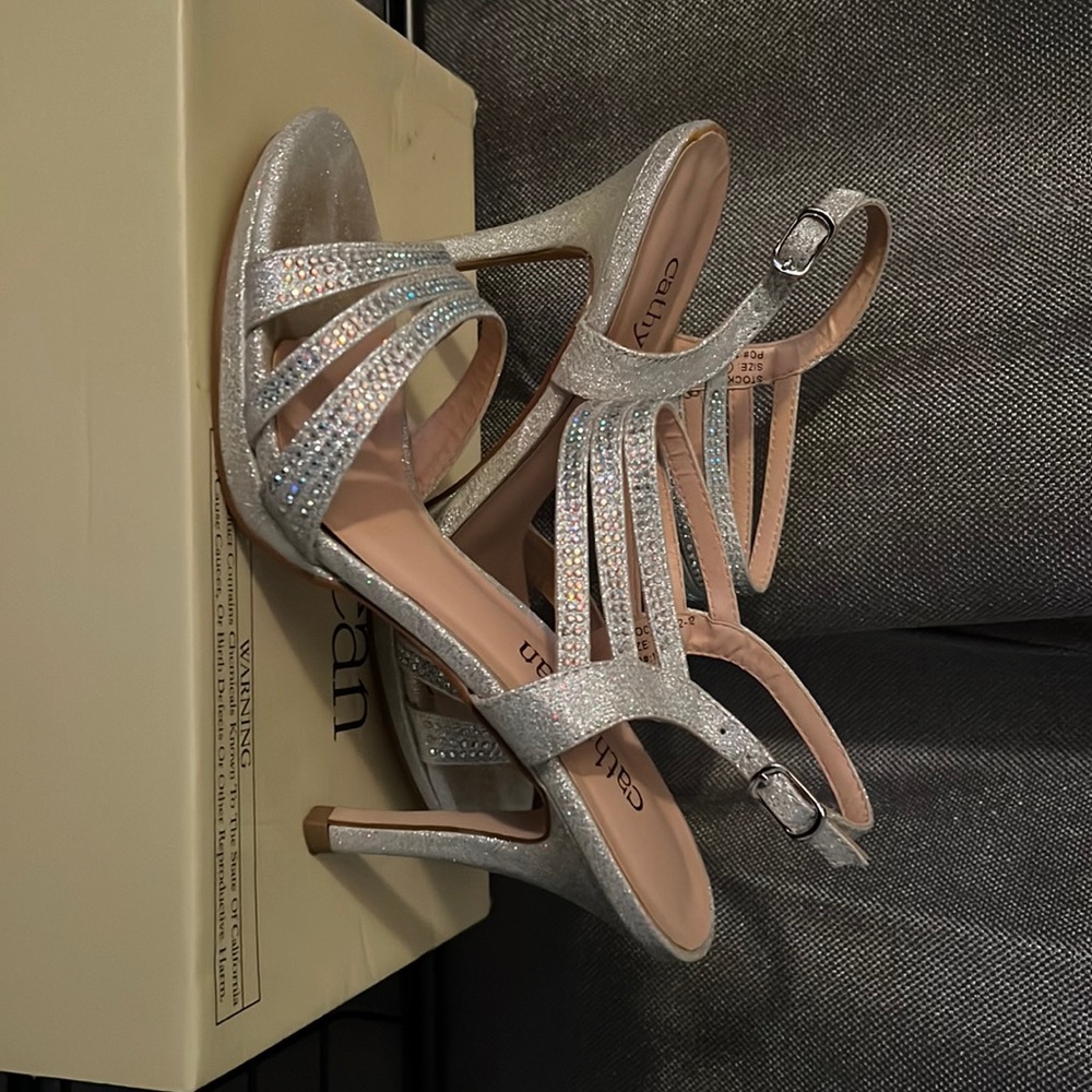 Cathy Jean Silver Rhinestone Heels